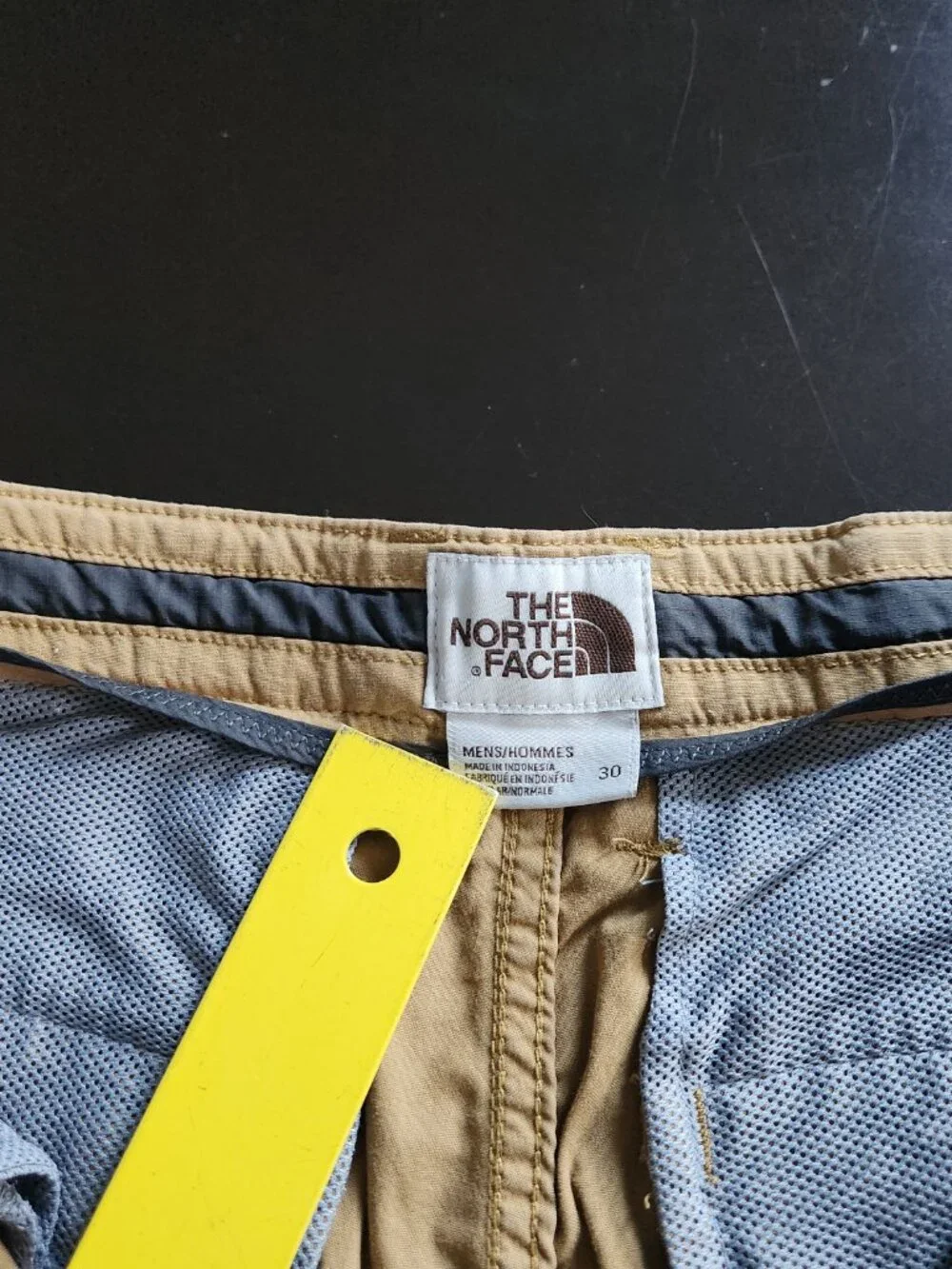 The North Face Men's Nylon Pants Size 30 - Khaki Hiking Travel Zip Pocket